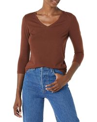 Amazon Essentials - Classic-fit 3/4 Sleeve V-neck T-shirt - Lyst