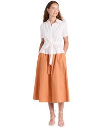Shoshanna - Amelie Color Block Cotton Midi Shirtdress - Lyst