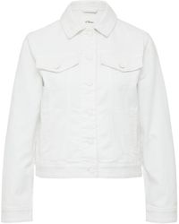 S.oliver - Elastische Jeansjacke mit seitlichen Eingrifftaschen weiß 34 - Lyst
