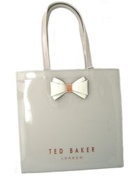 Ted Baker - London Plain Bow Icon Large Shopper Bag Alacon In Light Grey - Lyst