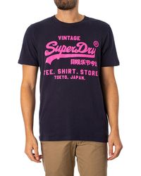 Superdry - Neon Vl T-shirt M1011922a French Navy Maat Xl - Lyst