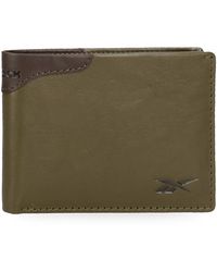 Reebok - Club Vertical Wallet With Purse Green 8.5 X 11.5 X 1 Cm Leather - Lyst