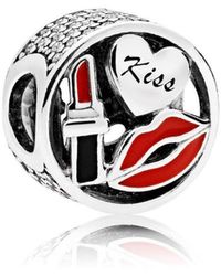 PANDORA - Charm Bead 796324ENMX Argento Zirconia Bacio con Glamour - Lyst