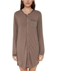 Esprit Gilen Nw Cve Nightshirt L-slv Nachthemd in het Bruin Dames Kleding voor voor Nachtmode voor Nachtjaponnen en nachthemden 