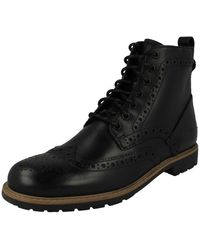 Clarks - Westcombelimit Black Leather Leather S Boots Standard Fit 10 Uk - Lyst