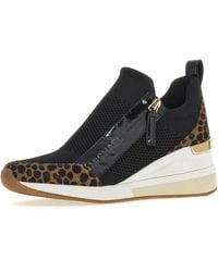 Michael Kors - Willis Wedge Trainer Shoes, Leather/Textile - Lyst
