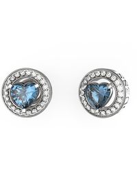Guess - Ohrringe Ohrstecker Herz Silber/Blau JUBE04669JWRHLST-U - Lyst