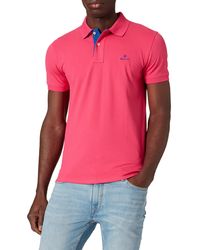 GANT - Contrast Collar Pique SS Rugger Polohemd - Lyst