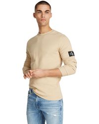 Calvin Klein - Jeans Badge Wafel Basic Longsleeve Top - Lyst