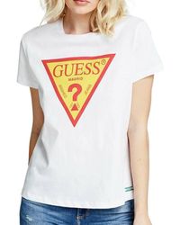 Guess - T-Shirt Bianca Donna Madrid - Lyst