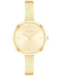 Calvin Klein - Reloj Analógico de Cuarzo para mujer con Correa en Acero Inoxidable dorado - 25200182 - Lyst