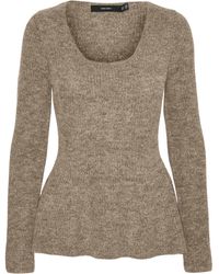 Vero Moda - Vmdesma Ls U-Neck Peplum Pullover Ga Boo Strickpullover - Lyst