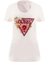 Guess - Eco Short Sleeve Triangle Beads Tee - Lyst