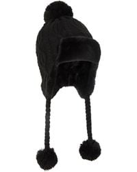 Mountain Warehouse - Sierra S Knitted Thermal Fur Hat Black One Size - Lyst