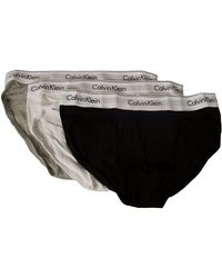 Calvin Klein - Slip Uomo CK Confezione 3pezzi Elastico a Vista Cotone Elasticizzato tripack Mutande Articolo NB2379A Hip Brief 3P - Lyst