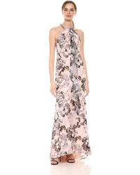 calvin klein black halter gown