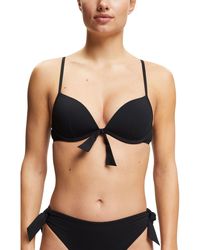 Esprit - Gestructureerde Bikini-top Met Knoopdetail - Lyst