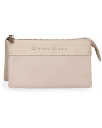 Pepe Jeans - Morgan Three Compartment Wallet Beige 17.5x9.5x2cm Polyester And Pu By Joumma Bags - Lyst