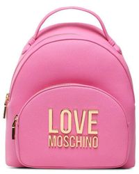 Love Moschino - Zaini Donna Rosa Zaino rosa da donna con logo lettering UNI - Lyst