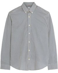 Ben Sherman - Big Size Split Spot Print Long Sleeve Shirt For In Fog - Lyst