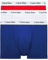 Calvin Klein - Underwear Pant 3 er Pack U2664A|3 Pack Low Rise Trunk,Rot | Weiß | Blau,M - Lyst