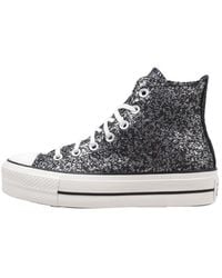 Converse - Chuck Taylor All Star Lift Platform Glitter Zwart Zwart 39 Eu - Lyst