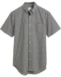 GANT - Reg Poplin Gingham Ss Shirt - Lyst