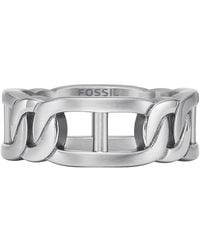 Fossil - Heritage D-link Stainless Steel Ring - Lyst