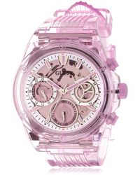 Guess - Us Pink Transparent Multifunction Watch - Lyst