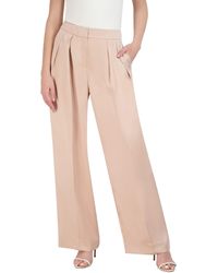 BCBGMAXAZRIA - High Waisted Wide Leg Pant Pleated Double Weave Satin Functional Pocket Trouser - Lyst