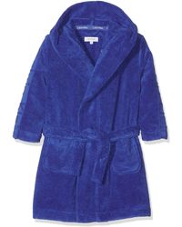 Calvin Klein Modern Cotton Robe Vestaglia - Blu