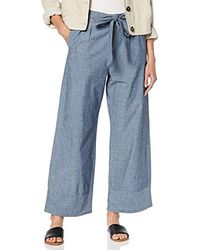 Eileen Fisher Tapered Relaxed Chambray Pants in Indigo (Blue) - Lyst
