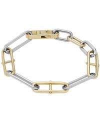 Fossil - Heritage D-link Two-tone Stainless Steel Chain Bracelet - Lyst