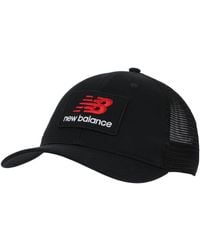 New Balance - , Nb Stacked Patch Logo Trucker, Casual Mesh Cap, Black - Lyst