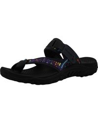 Womens Shoes Flats and flat shoes Flat sandals Grey - Save 52% Skechers Reggae-Mad Swag-toe Thong Woven Sandal in Grey 
