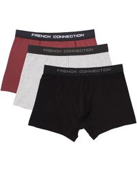 French Connection - 3 Pack Logo Boxer Shorts-vineyard Wine-small - Lyst