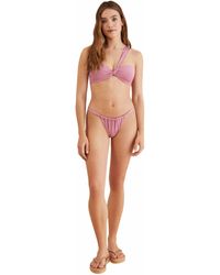 Women'secret - Top Bikini Bandeau asimétrico Rosa Sujetador - Lyst