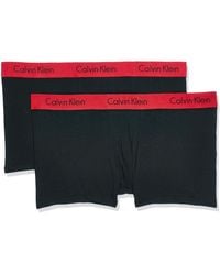 Calvin Klein - Medium Rise - Briefs 2 Pack - Signature Waistband Elastic - Black W/ Red Impact Waist - Lyst