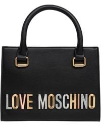 Love Moschino - Rhinestone Logo Handbag - Lyst