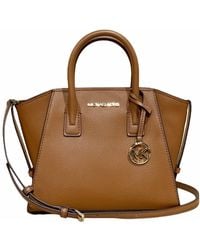 Michael Kors - Avril Small Leather Top Zip Satchel Crossbody Luggage Leather - Lyst