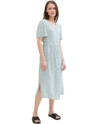 Tom Tailor - Basic Sommer-Kleid mit Allover Print - Lyst