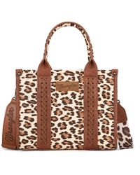 Wrangler - Cow Print Tote Bag For Western Purse Boho Top Handle Satchel Handbag With Signature Strap - Lyst