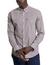 Ben Sherman - Camicia casual da uomo a maniche corte a quadretti con bottoni - Lyst