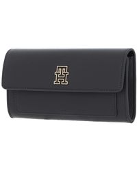 Tommy Hilfiger - TH Timeless Large Flap Wallet Grey Line - Lyst