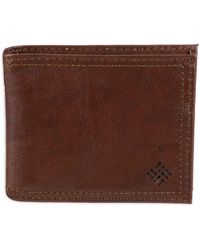 Columbia - Leather Extra Capacity Slimfold Wallet,light Brown - Lyst