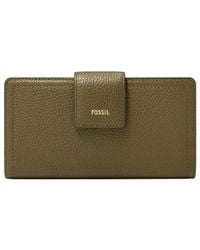 Fossil - Logan Green Leather Clutch - Lyst