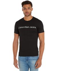 Calvin Klein - Jeans Mixed INSTITUTIONAL Logo tee J30J324682 Camisetas de Punto de ga Corta - Lyst