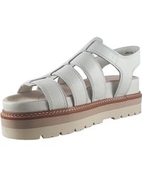 Clarks - Orianna Twist Leather Sandals In Off White Standard Fit Size 8 - Lyst