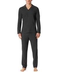 Schiesser - Schlafanzug lang mit Kragen Polokragen-Interlock-Selected Premium Warming Pyjamaset - Lyst