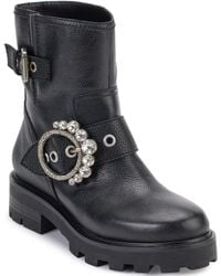Karl Lagerfeld - Paris Lug-sole Marceau Combat Boot With Crystal Detail Fashion - Lyst